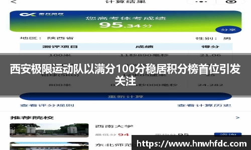 西安极限运动队以满分100分稳居积分榜首位引发关注